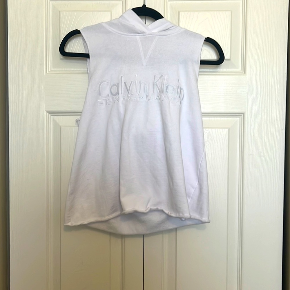 Calvin Klein active wear top with hoodie attached
